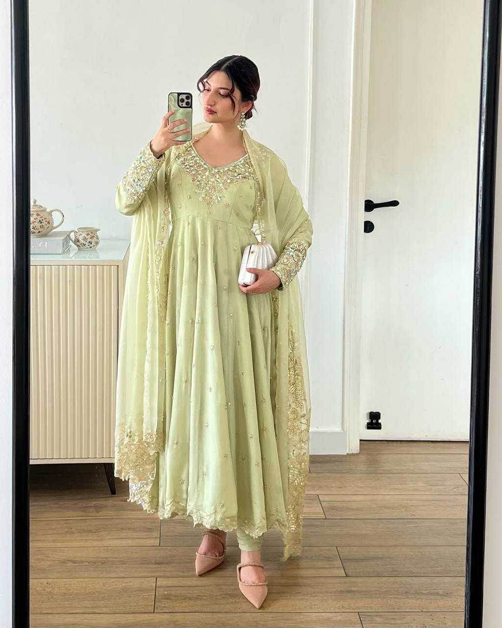 Georgette Embroidery Georgette Gown - MYLUXURY LANE ENTERPRISE